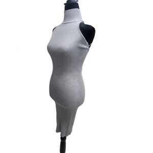 NWT Gray Bodycon Sweater Halter Mini Dress Medium
